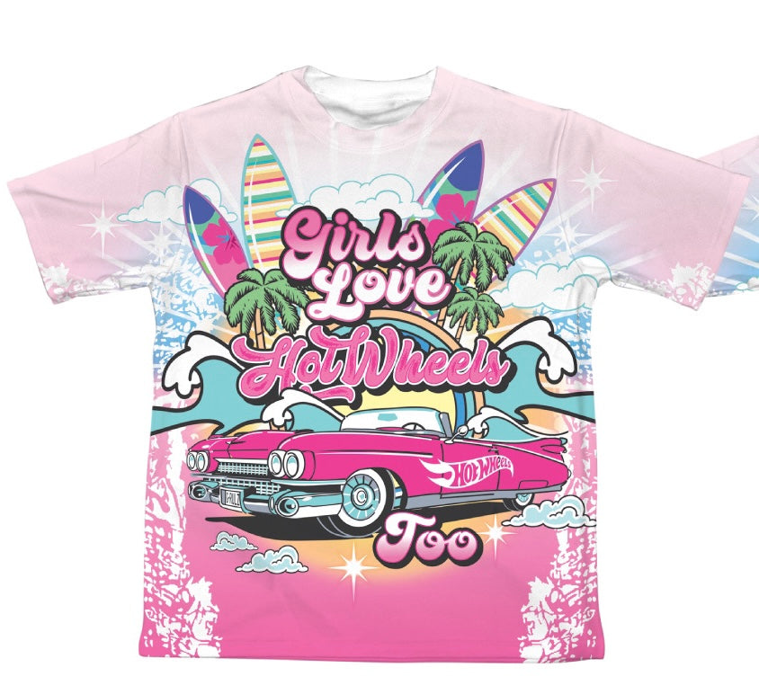 GIRLS LOVE HOT WHEELS TOO KIDS TEE